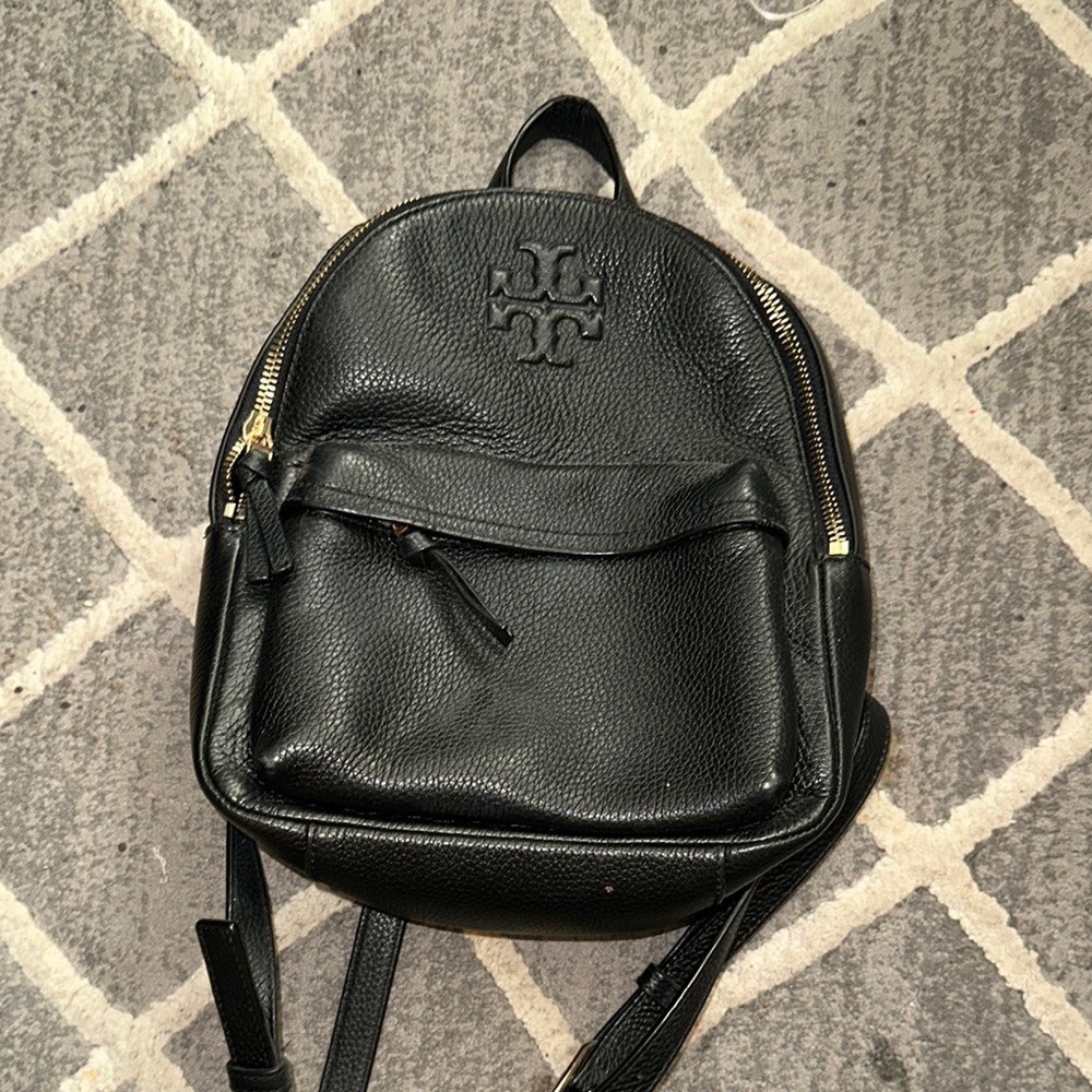 Mini Tory Burch Black Leather Backpack